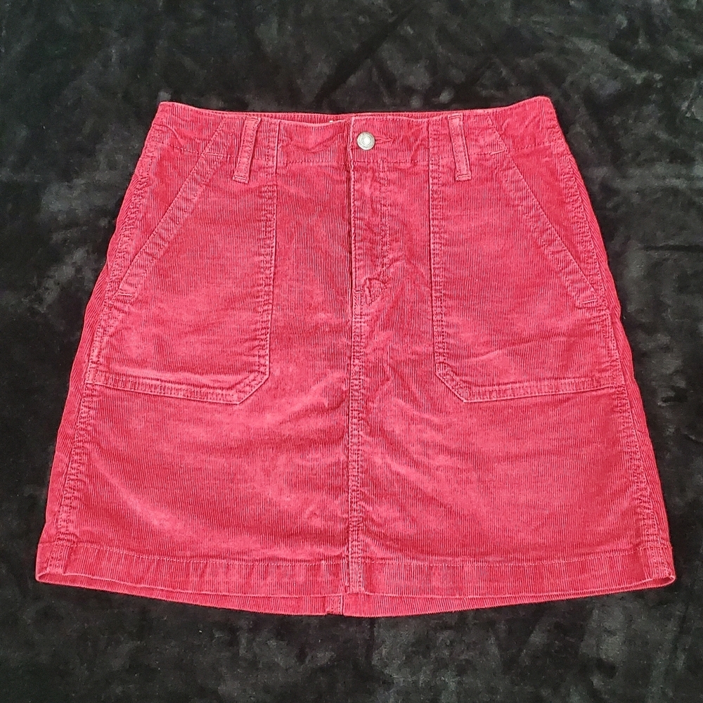 Old Navy Red Corduroy Skirt